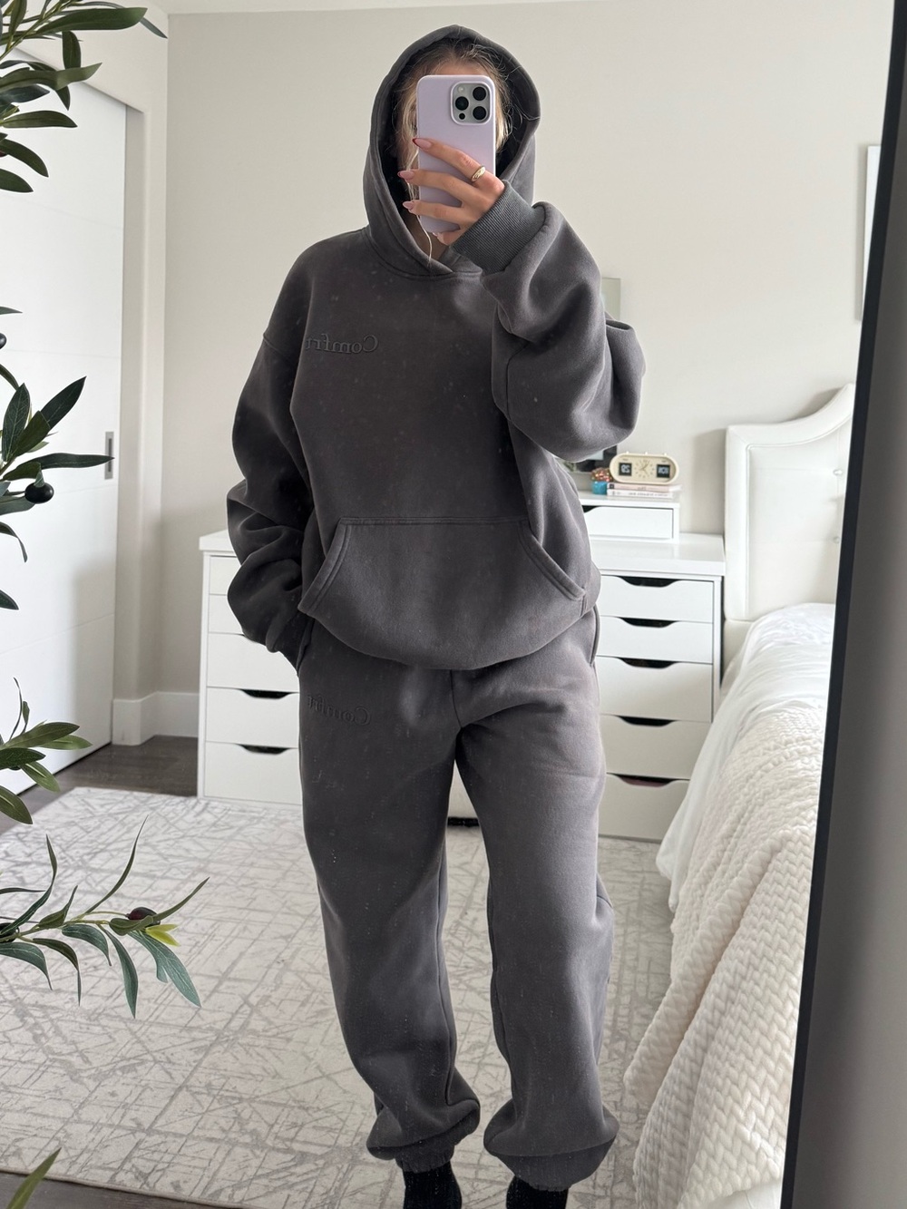 Comfrt Charcoal Matching Sweat Set Hoodie M Joggers S